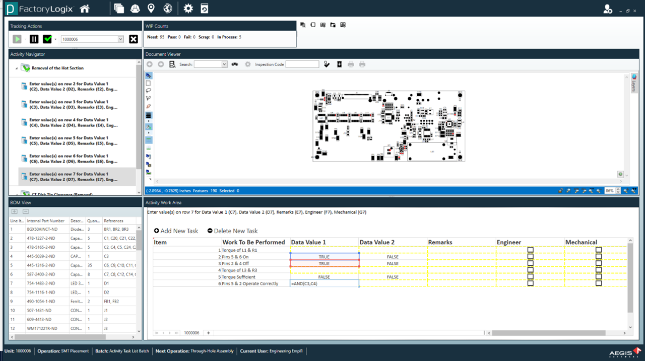 Task List step and related activities in Production