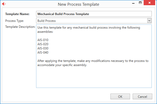 Example process template description