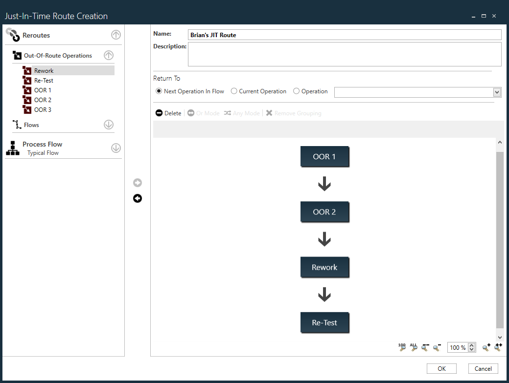 Just In Time reroute example