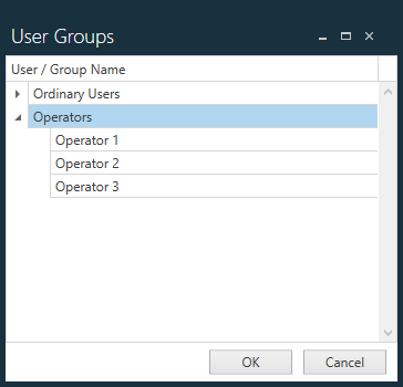 User Groups dialog