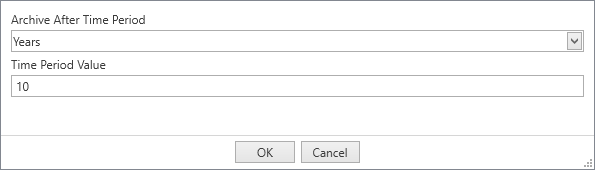 Archive After Time Period dialog