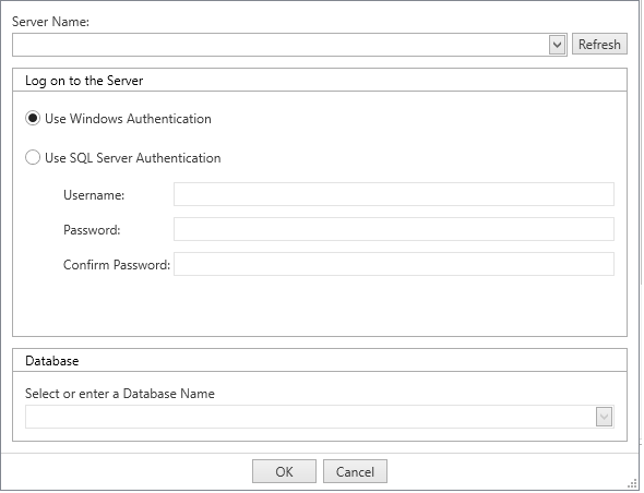 Select a database for archiving