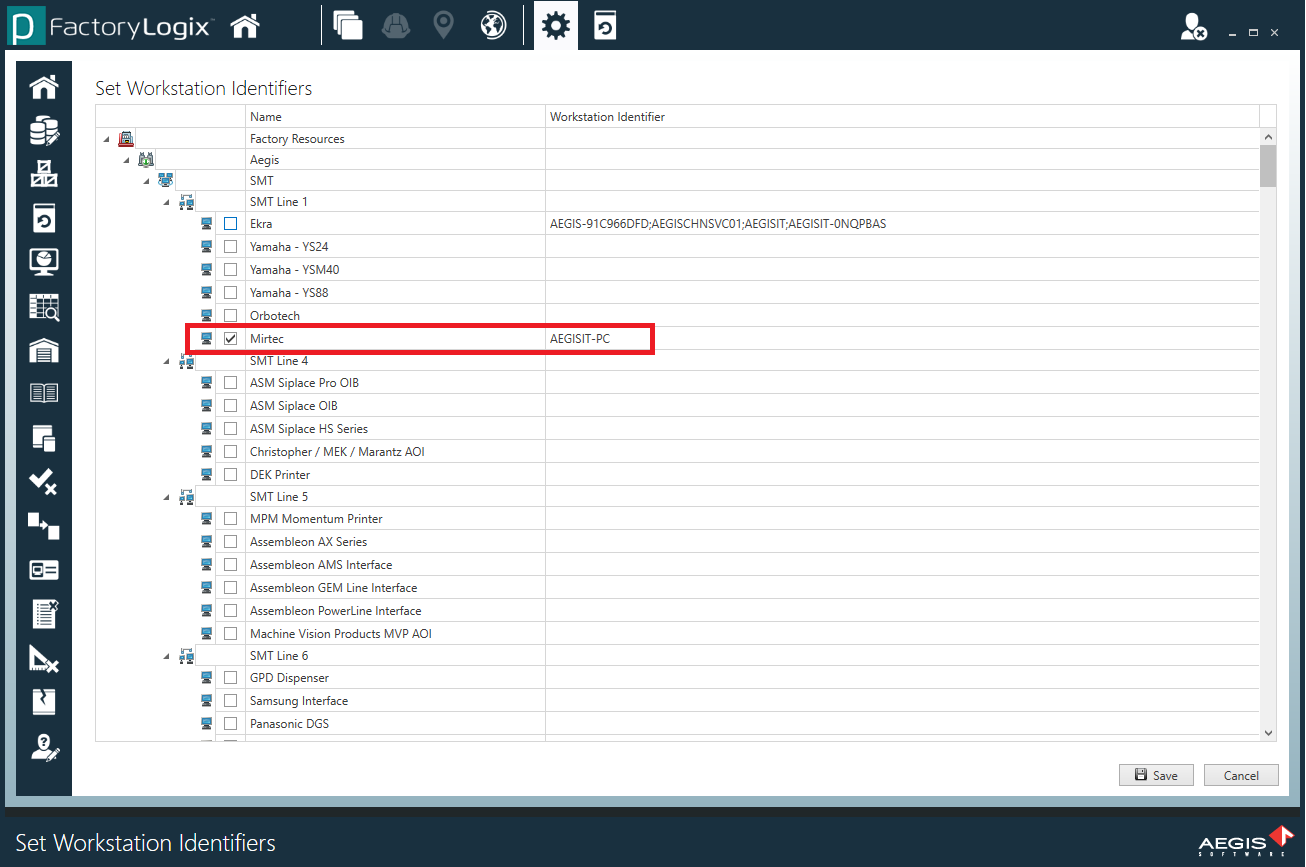 Set Workstation Identifiers (Production)