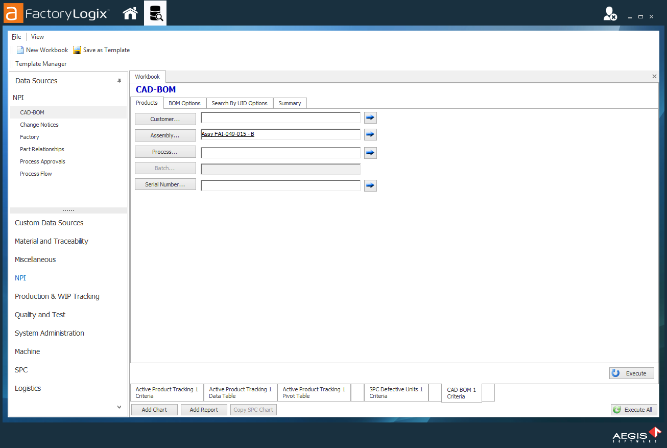 Data Source Navigator in the DataMiner window