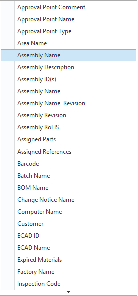 SQL command menu