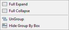 Use these commands to expand or collapse grouped column data