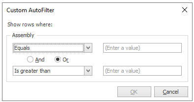 Custom AutoFilter dialog