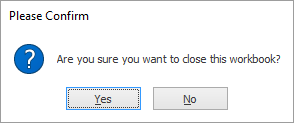 Close workbook prompt