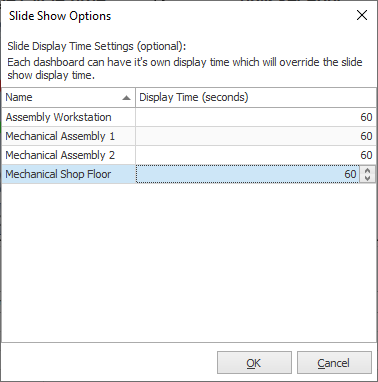 Slide Show Options dialog