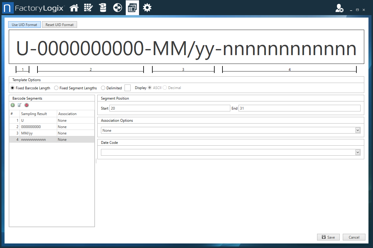 Generated UID format with segments