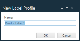 New Label Profile dialog