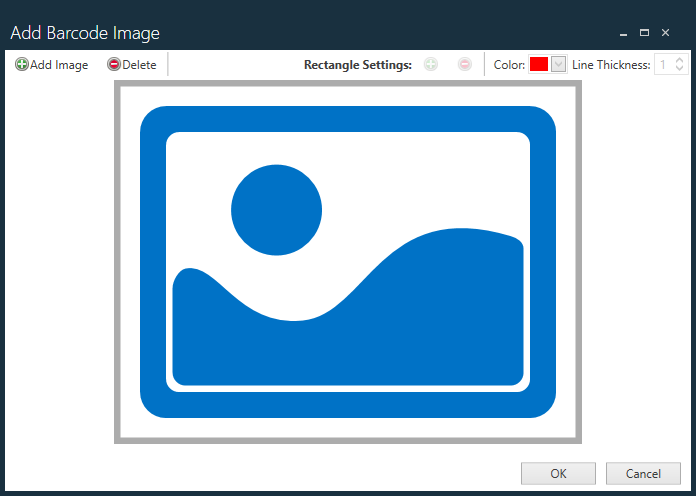 Add Barcode Image dialog