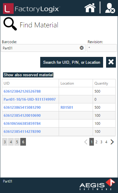 Material instance details are displayed in a table