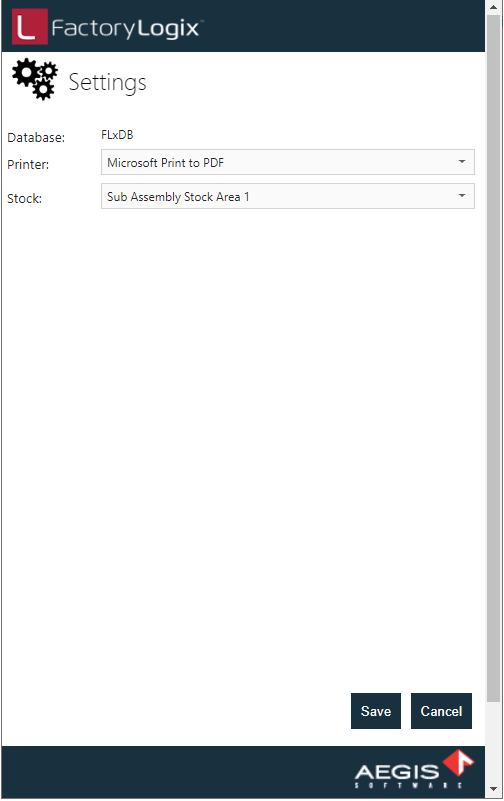 Printer settings for printing UID labels