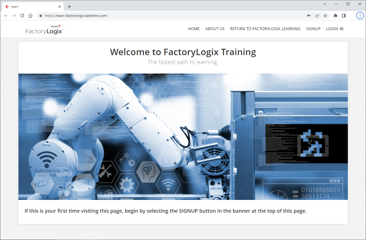 FactoryLogix training home page