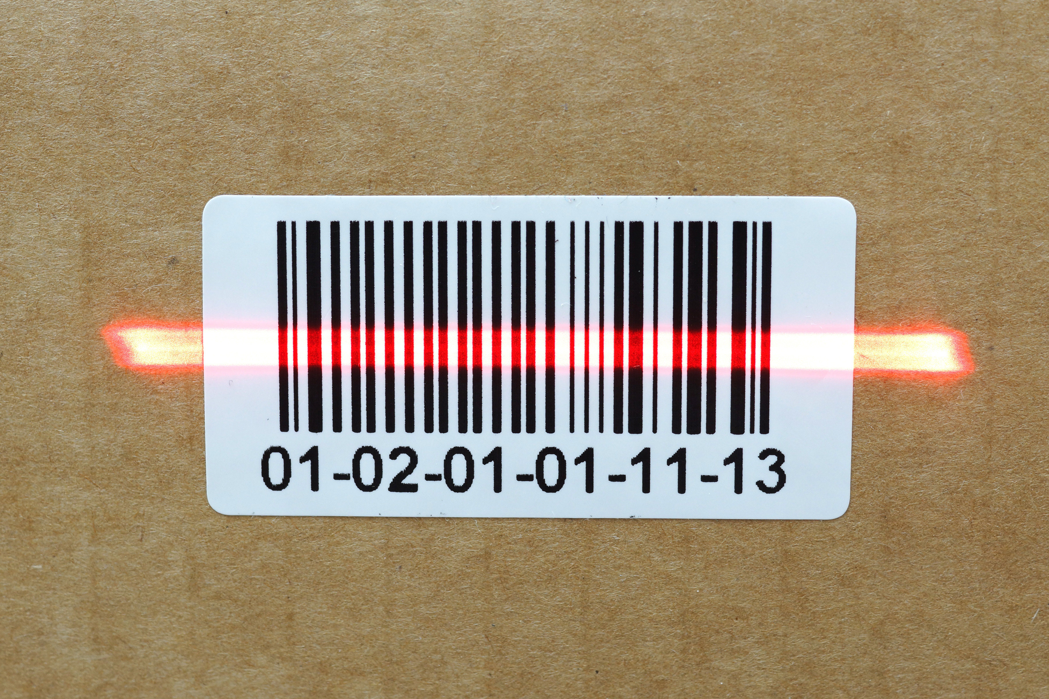 Bar code being scanned