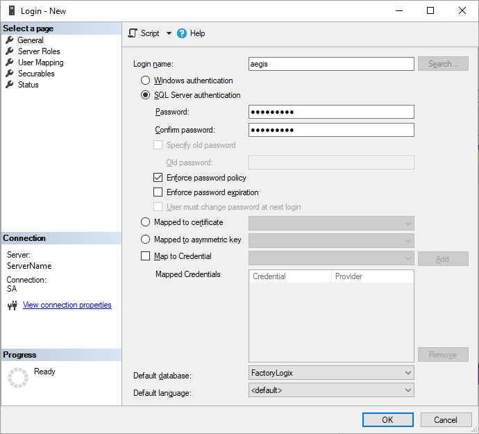 SQL authentication