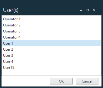 User(s) dialog