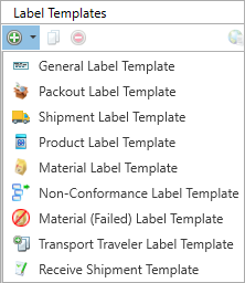 Label Templates drop-down