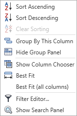 Column Editing commands