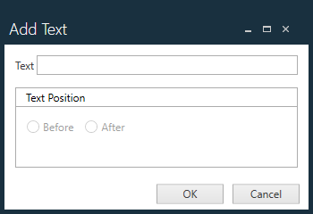 Add Text dialog