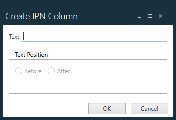 Create IPN Column dialog