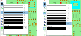 Selection Border icon to change the border width of selected parts