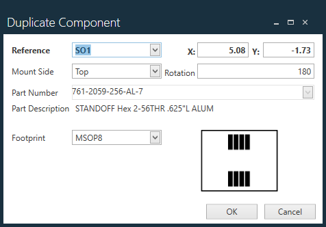 Duplicate Component dialog