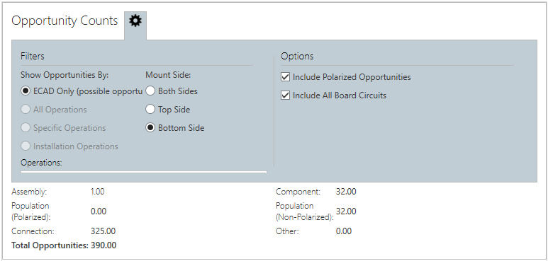 Opportunity Counts dialog