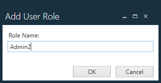 Add User Role dialog