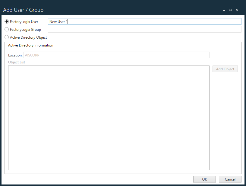 Add Group dialog