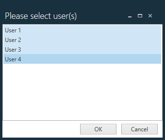 Please Select Users dialog