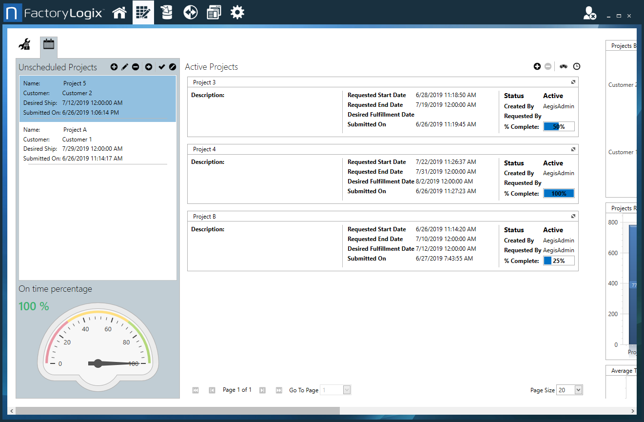 Manage project requests