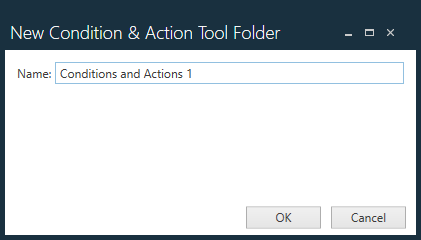 New Condition and Action Tool Folder dialog