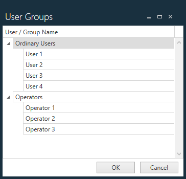 User Groups dialog