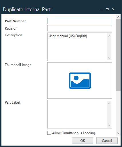 Duplicate Internal Part dialog