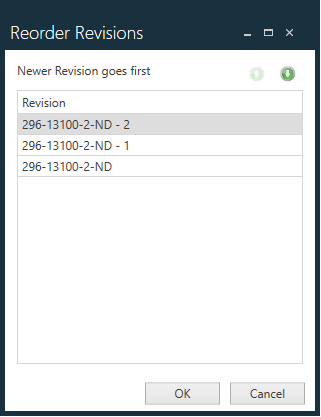 Reorder Revisions dialog