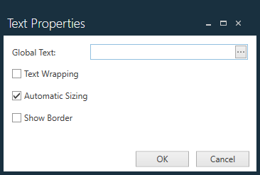 Global Text Properties dialog