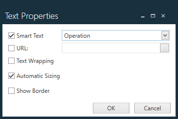 Smart Text Properties dialog