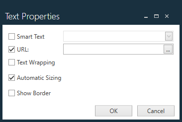 Text Properties dialog