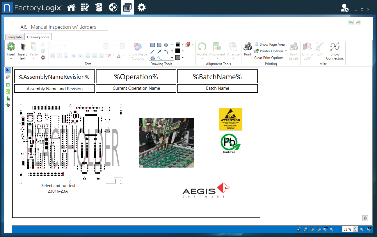 Example Active Work Instruction template