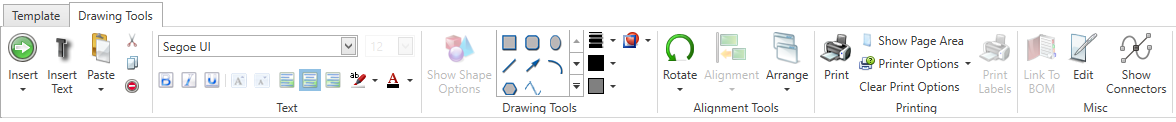 Drawing Tools tab