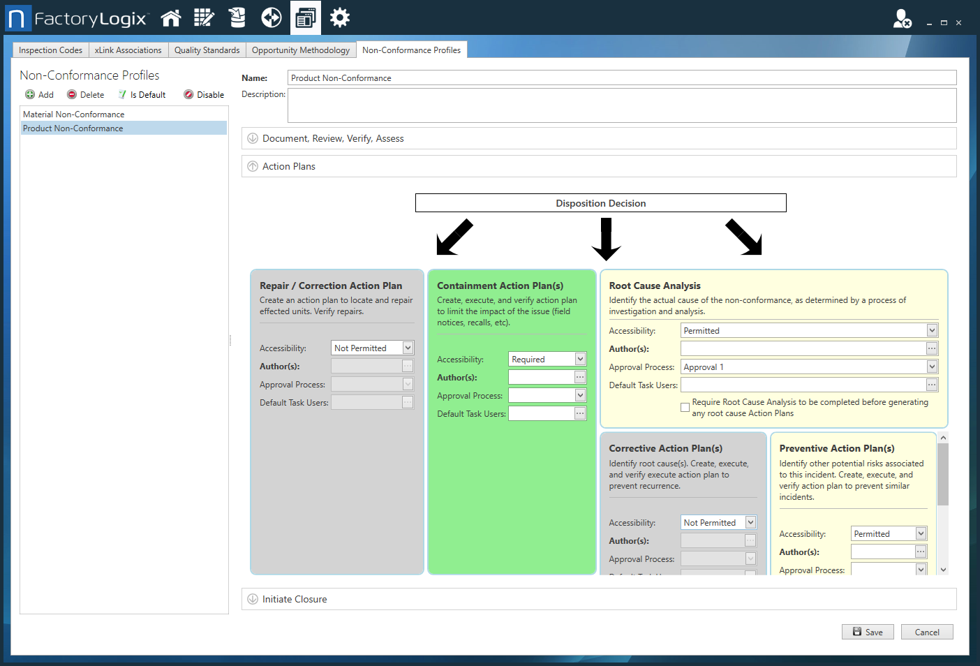 Action Plans options