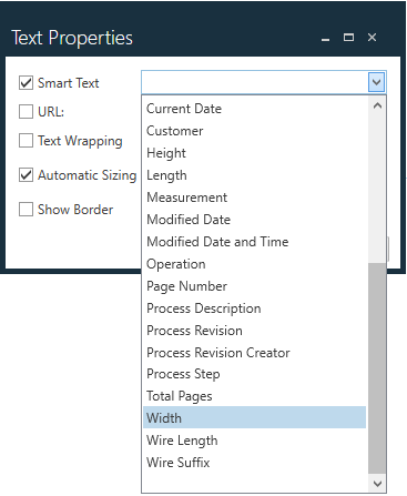 Batch attributes in the Smart text drop-down